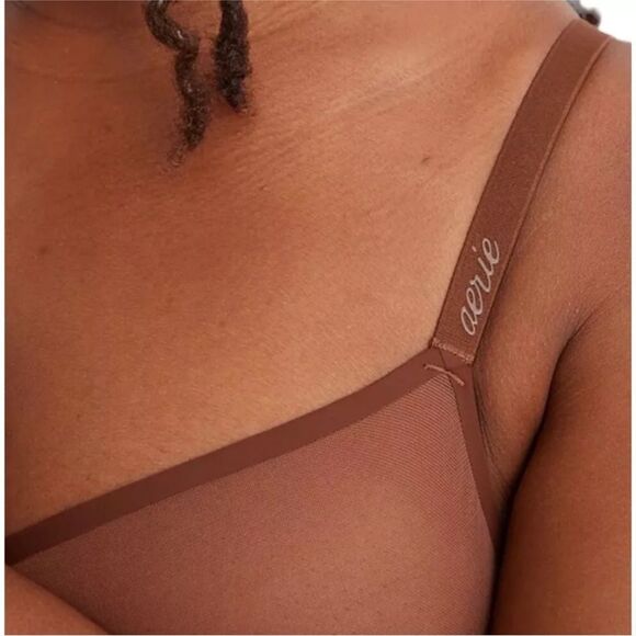 Aerie Smoothez Size 34D Mesh Unlined Balconette Underwire Bra - Picture 4 of 14